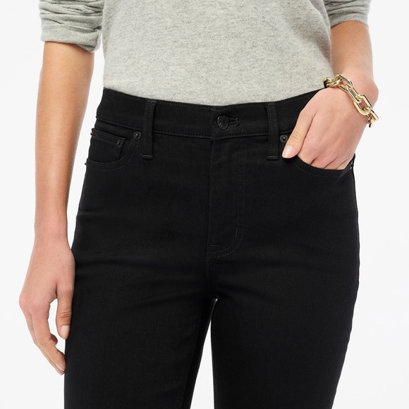 New JCREW Size 34 Flare Crop Black Jeans in All-Day Stretch Black $118 BT057 - Picture 3 of 7